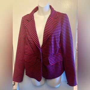 Red and Blue Striped Blazer